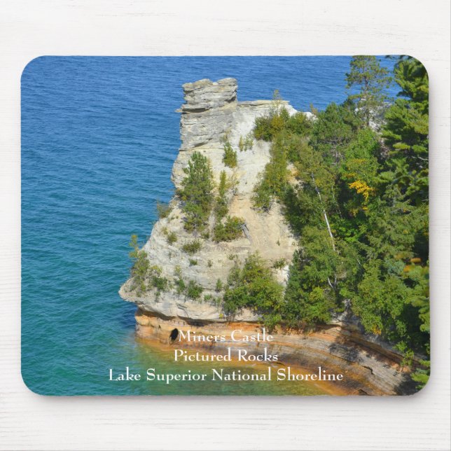 Alfombrilla De Ratón Miners Castle at Pictured Rocks (Frente)