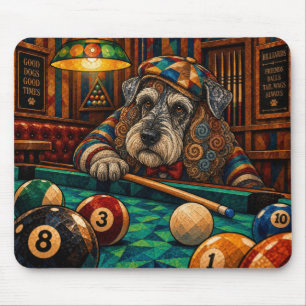 Alfombrilla De Ratón Miniature Schnauzer, mosaico geométrico