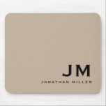 Alfombrilla De Ratón Minimal Modern Trendy Monogram<br><div class="desc">A minimalist monogram design with large typography initials in a classic block typography with your name below. This professional mousepad is perfect for home,  office or personalized gift.</div>