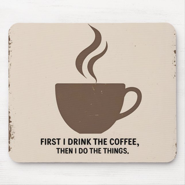 Alfombrilla De Ratón Minimalist “But First, Coffee” Mousepad – Stylish  (Frente)