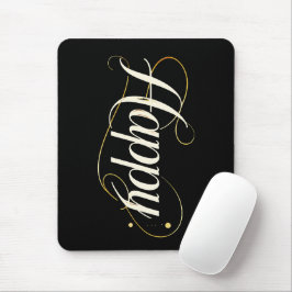 Alfombrilla De Ratón Minimalist Elegant Gold Happy Typography - Classy 