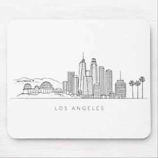 Alfombrilla De Ratón Minimalist Los Angeles Skyline Illustration