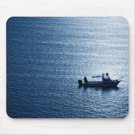 Alfombrilla De Ratón Minimalist Ocean Wall Art Fisherman Blue