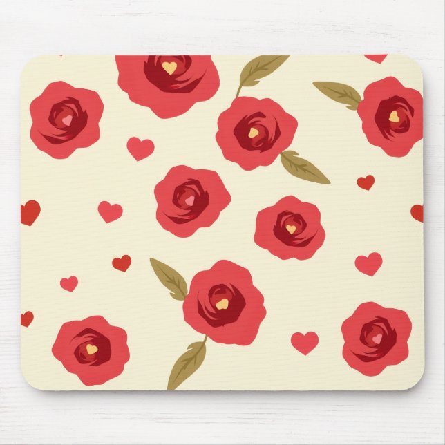 Alfombrilla De Ratón Minimalist Red Roses Mouse Pad (Frente)