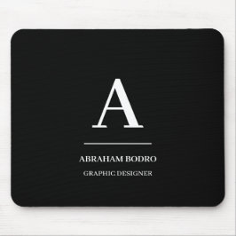 Alfombrilla De Ratón Minimalista Blanco Negro Personalizado Moderno