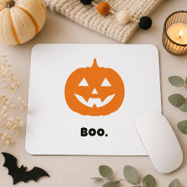 Alfombrilla De Ratón Minimalista BOO. Calabaza – Halloween minimalista