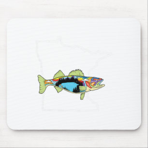 Alfombrilla De Ratón Minnesota Walleye Pesca de Wal