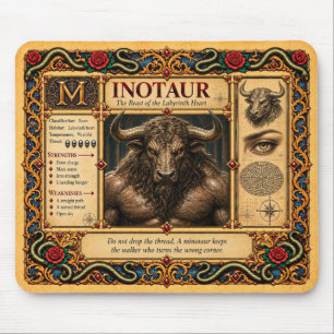 Alfombrilla De Ratón Minotauro, Arte de Bestiario Medieval