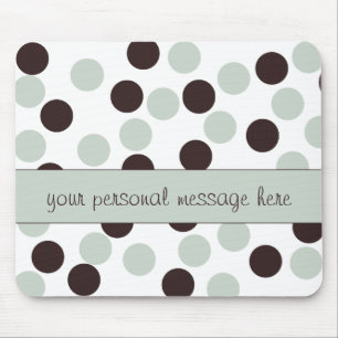 Alfombrilla De Ratón Mint Green y Brown Polka Dot Mouse Pad