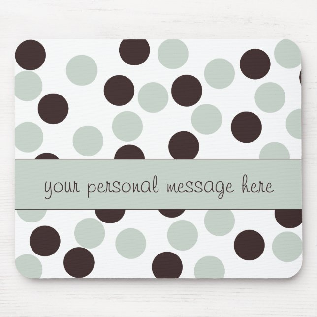 Alfombrilla De Ratón Mint Green y Brown Polka Dot Mouse Pad (Frente)