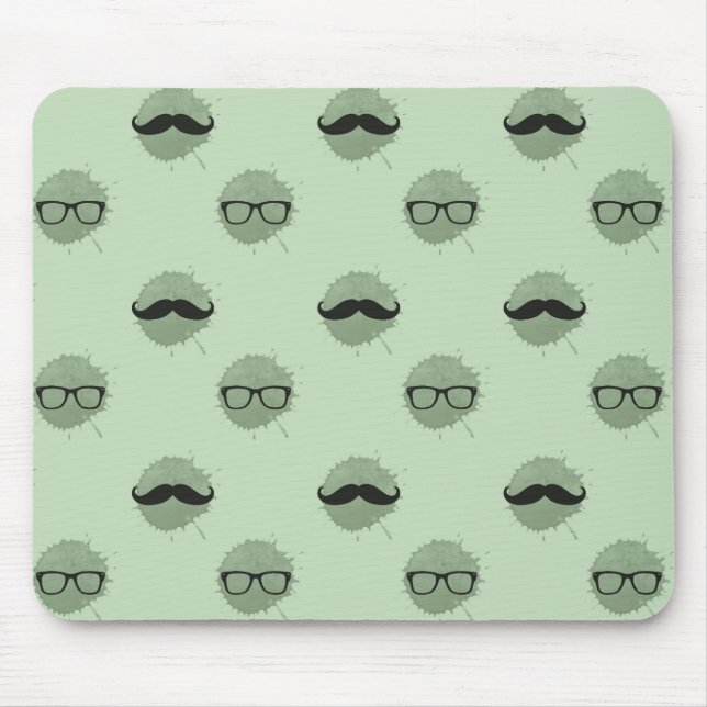 Alfombrilla De Ratón Mint Hipster Mustaches (Frente)
