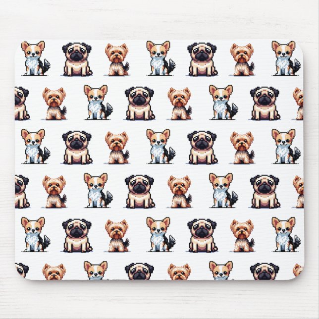 Alfombrilla De Ratón Minydogs pixelart Mousepad (Frente)