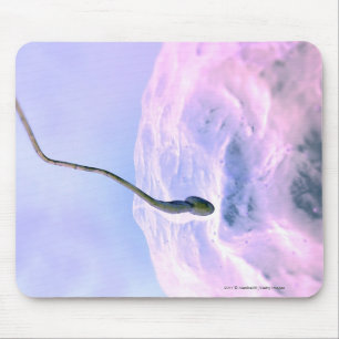 Alfombrilla De Ratón Mirada magnificada en una esperma que fertiliza un