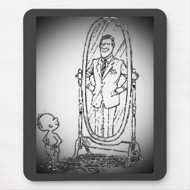 Alfombrilla De Ratón Mirando en el espejo (Frente)