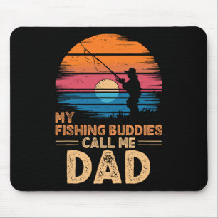 Alfombrilla De Ratón Mis compañeros de pesca me llaman papá retro vinta
