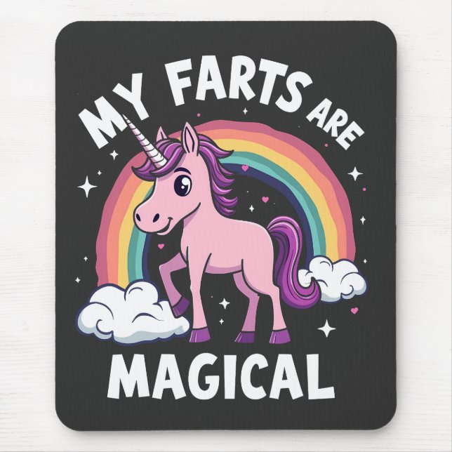 Alfombrilla De Ratón Mis Faros Son Un Arcoiris De Unicornio Gracioso (Frente)