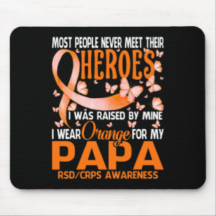 Alfombrilla De Ratón Mis Héroes Llevo Naranja Para Mi Papá Rsd Crps Con