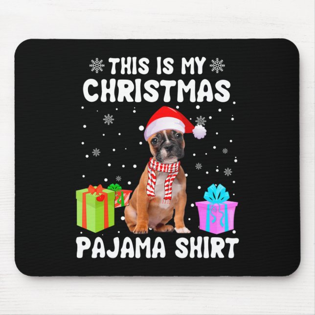 Alfombrilla De Ratón Mis Navidades Perro Bulldog Francés Pajama Puppy L (Frente)
