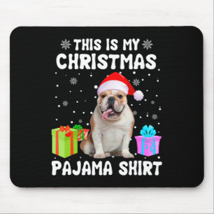Alfombrilla De Ratón Mis Navidades Perro Bulldog Inglés Perro Pajama Pu