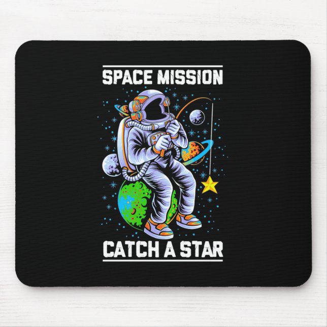 Alfombrilla De Ratón Misión Espacial Astronauta Atrapa Una Estrella (Frente)