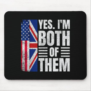 Alfombrilla De Ratón Mitad americano mitad británico bandera de EE. UU.