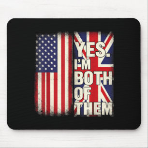 Alfombrilla De Ratón Mitad americano mitad británico bandera de EE. UU.
