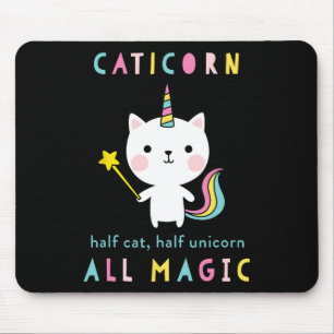 Alfombrilla De Ratón Mitad gato de maíz camisón unicornio Chicas aburri
