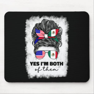 Alfombrilla De Ratón Mitad Mexicano Y Americano México América Bandera 