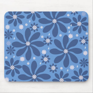 Alfombrilla De Ratón Mochila de ratón de patrón floral azul - Elegante