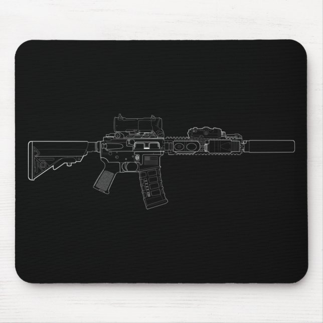 Alfombrilla De Ratón MOD 0 Mousepad negro de CQBR MK18 (Frente)