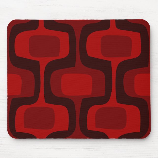 Alfombrilla De Ratón MOD Borgoña roja retra Mousepad negro (Frente)