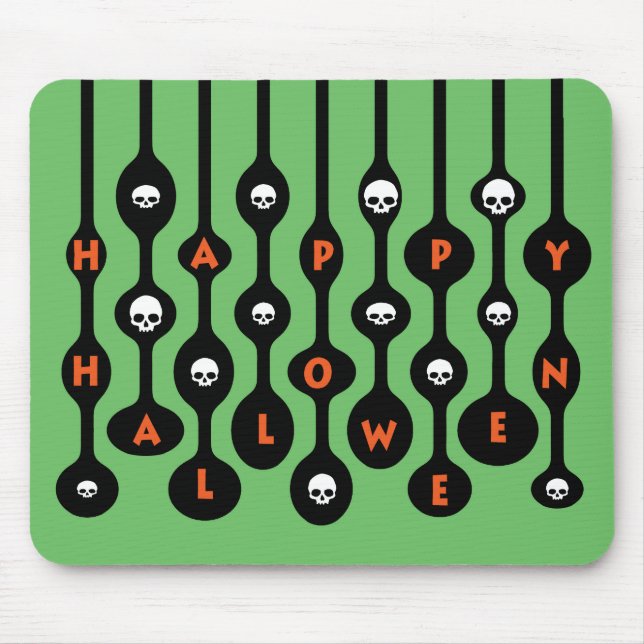 Alfombrilla De Ratón Mod Retro Feliz Halloween (Frente)