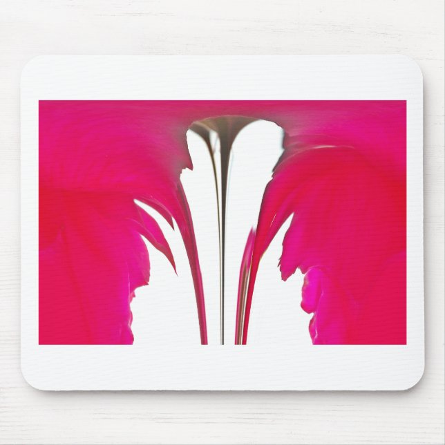 Alfombrilla De Ratón Moda asombrosa rosa rosa roja bajo el cielo blanco (Frente)