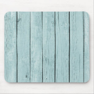Alfombrilla De Ratón Moda Azul Rústico Madera