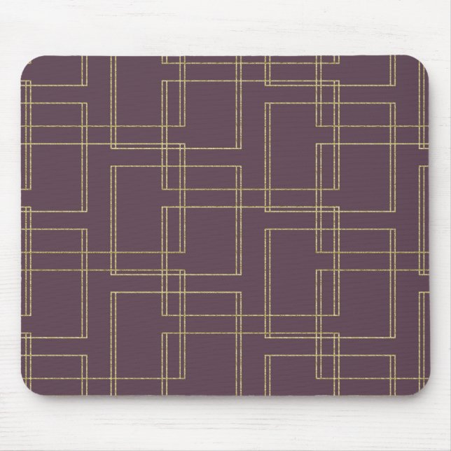 Alfombrilla De Ratón Moda Berry Mauve & Glam Geométrico Gold (Frente)