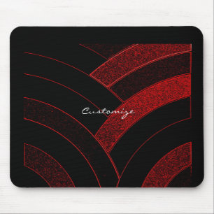 Alfombrilla De Ratón moda Chevrons rojo/negro moderno Thunder_Cove