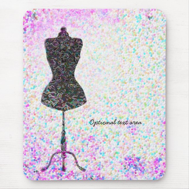 Alfombrilla De Ratón Moda Confetti Mannequin Moderno Personalizado (Frente)