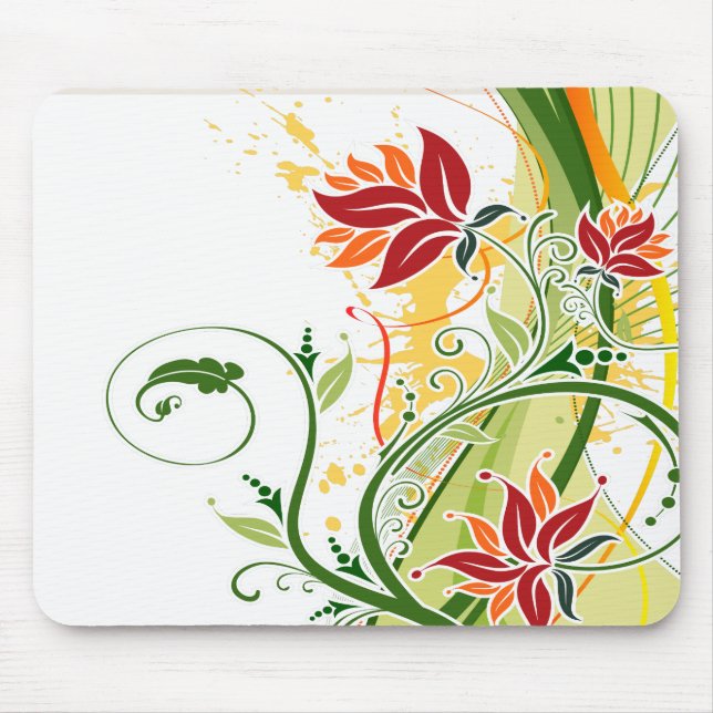 Alfombrilla De Ratón Moda floral 1 Mousepad (Frente)