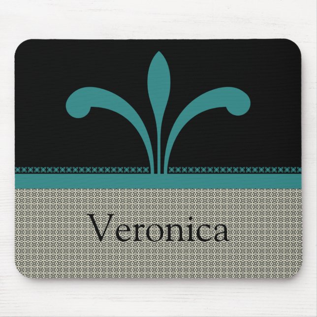 Alfombrilla De Ratón Moda floral Mousepad, Verde azulado (Frente)