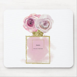 Alfombrilla De Ratón Moda Floral Perfume Botella Roses rosados Glam de 