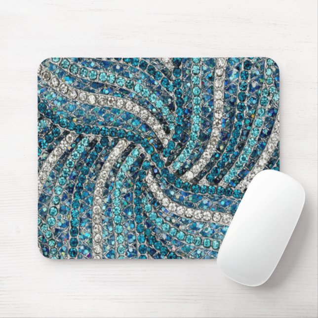 Alfombrilla De Ratón moda gitana bohemia azul turquesa plateado (Con ratón)