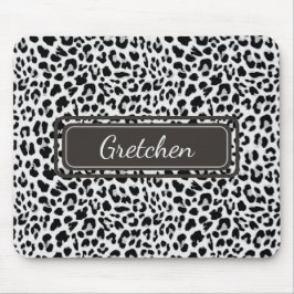 Alfombrilla De Ratón Moda Leopard Animal Print Black and Gray Mousepad