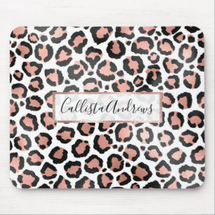Alfombrilla De Ratón Moda moderna Rosa negro Relieve metalizado dorado