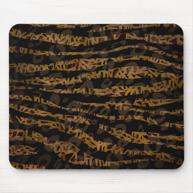 Alfombrilla De Ratón Moda Mosaica Elegante Safari Glam Jungle Imprimir (Frente)