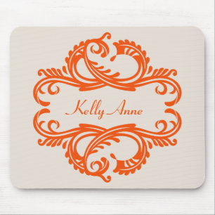 Alfombrilla De Ratón Moda naranja Damask Mousepad
