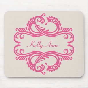 Alfombrilla De Ratón Moda rosa Damask Mousepad
