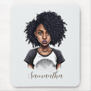 Alfombrilla De Ratón Moda y mujer africana clásica