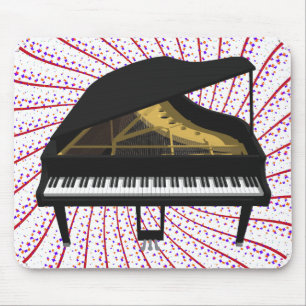 Alfombrilla De Ratón  Modelo 3D:Gran piano negro: