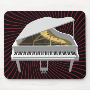 Alfombrilla De Ratón modelo 3D: Piano de cola blanco: