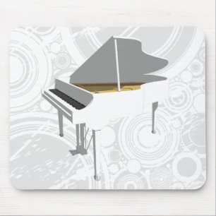 Alfombrilla De Ratón modelo 3D: Piano de cola blanco: Mousepad